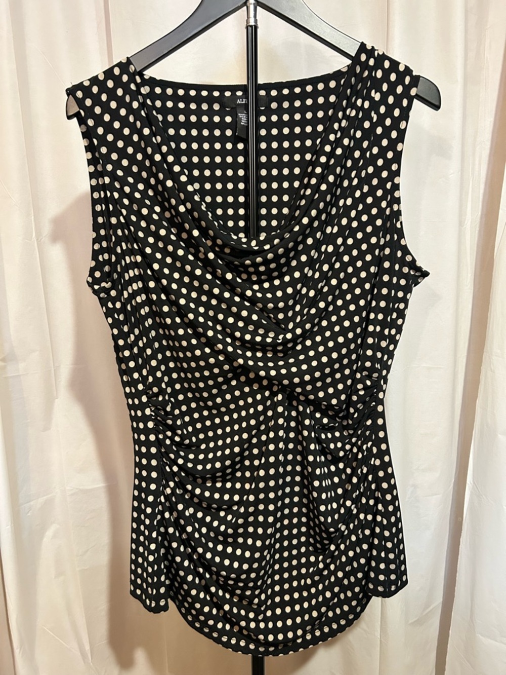 Alfani Black & White Polka Dot Sleeveless Top
